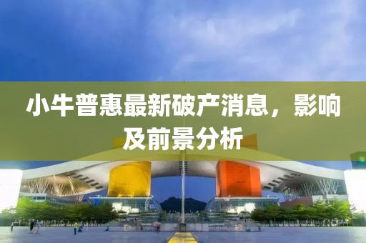 小牛普惠最新破产消息，影响及前景分析