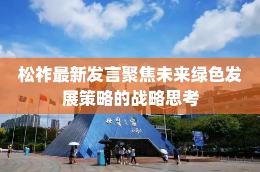松祚最新发言聚焦未来绿色发展策略的战略思考