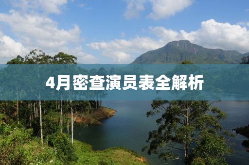 4月密查演员表全解析