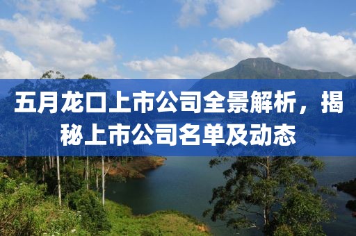 五月龙口上市公司全景解析，揭秘上市公司名单及动态