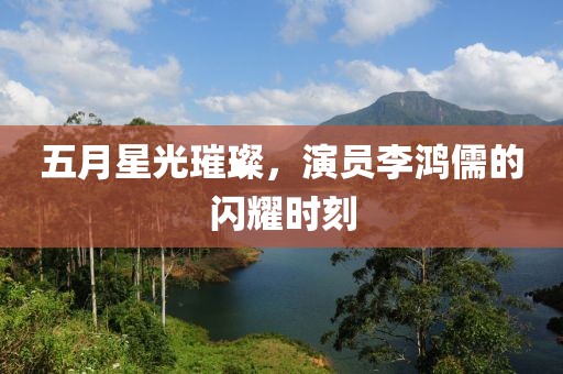 五月星光璀璨，演员李鸿儒的闪耀时刻