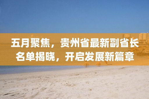 五月聚焦，贵州省最新副省长名单揭晓，开启发展新篇章