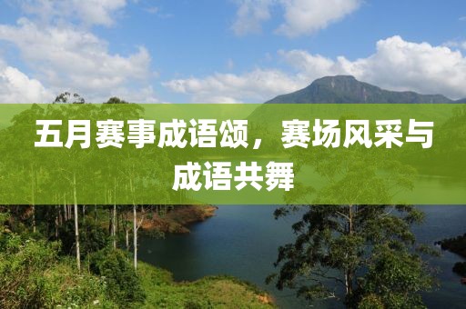 五月赛事成语颂，赛场风采与成语共舞