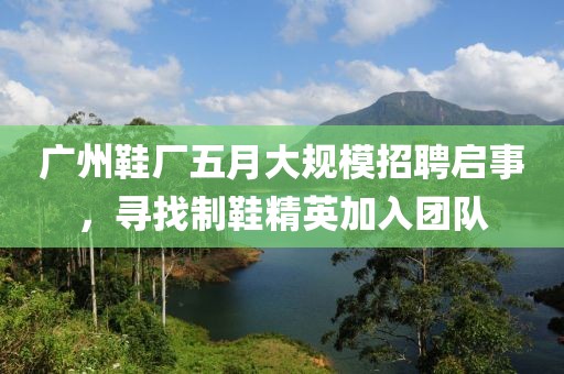 广州鞋厂五月大规模招聘启事，寻找制鞋精英加入团队