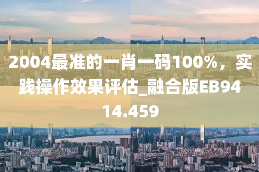 2004最准的一肖一码100%，实践操作效果评估_融合版EB9414.459