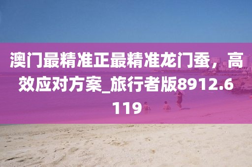 澳门最精准正最精准龙门蚕，高效应对方案_旅行者版8912.6119
