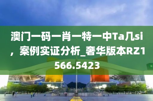 澳门一码一肖一特一中Ta几si，案例实证分析_奢华版本RZ1566.5423