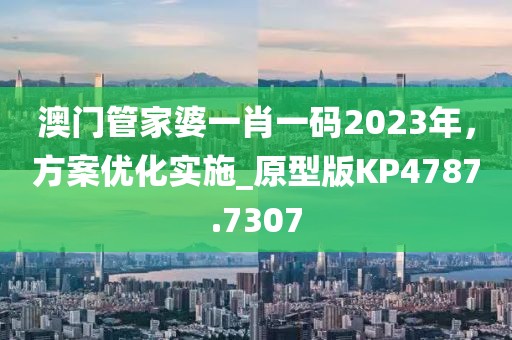 澳门管家婆一肖一码2023年，方案优化实施_原型版KP4787.7307