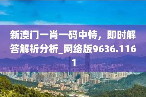 新澳门一肖一码中恃，即时解答解析分析_网络版9636.1161