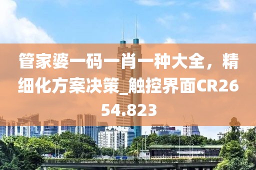 管家婆一码一肖一种大全，精细化方案决策_触控界面CR2654.823