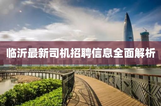 临沂最新司机招聘信息全面解析