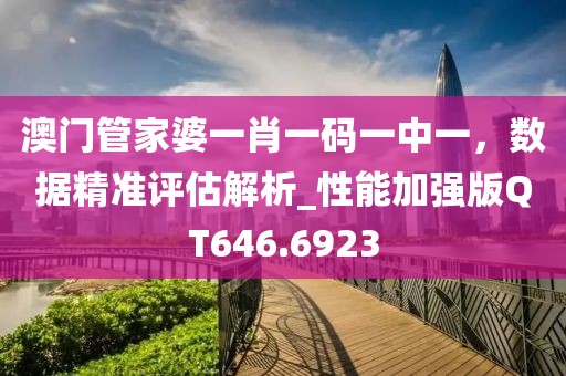 澳门管家婆一肖一码一中一，数据精准评估解析_性能加强版QT646.6923