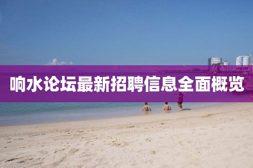 响水论坛最新招聘信息全面概览