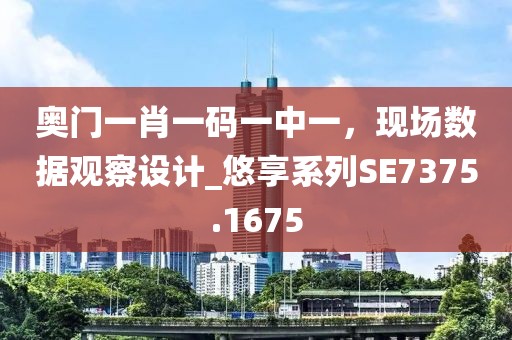 奥门一肖一码一中一，现场数据观察设计_悠享系列SE7375.1675