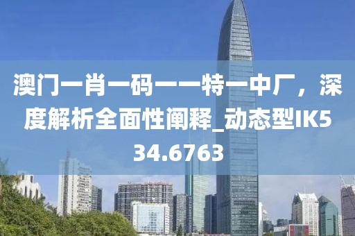 澳门一肖一码一一特一中厂，深度解析全面性阐释_动态型IK534.6763