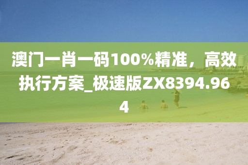 澳门一肖一码100%精准，高效执行方案_极速版ZX8394.964