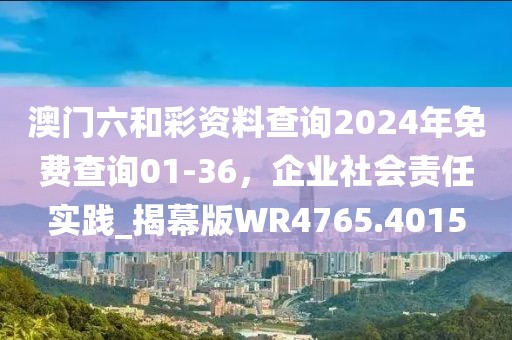 澳门六和彩资料查询2024年免费查询01-36，企业社会责任实践_揭幕版WR4765.4015