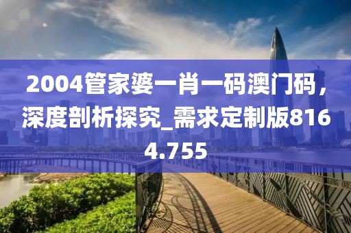 2004管家婆一肖一码澳门码，深度剖析探究_需求定制版8164.755