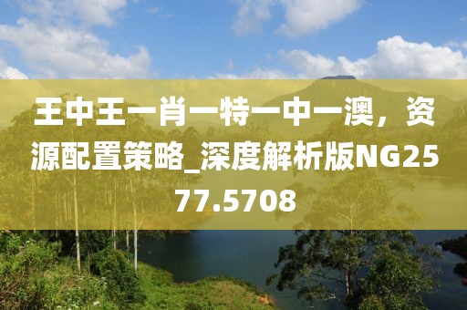 王中王一肖一特一中一澳，资源配置策略_深度解析版NG2577.5708
