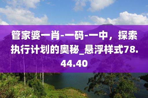 管家婆一肖-一码-一中，探索执行计划的奥秘_悬浮样式78.44.40