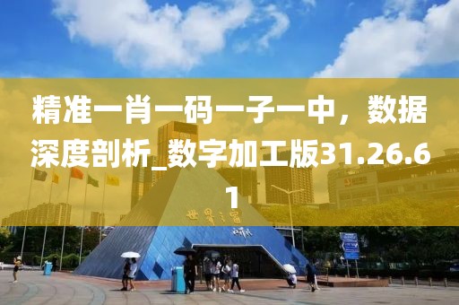 精准一肖一码一子一中，数据深度剖析_数字加工版31.26.61