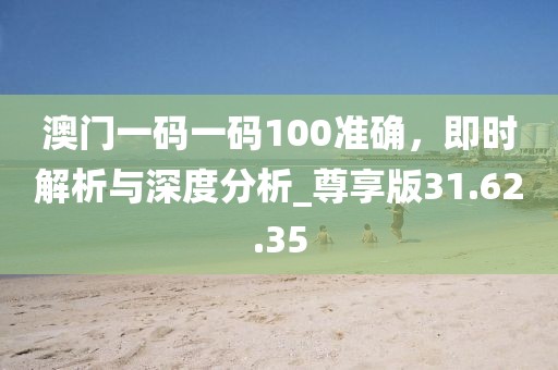 澳门一码一码100准确，即时解析与深度分析_尊享版31.62.35