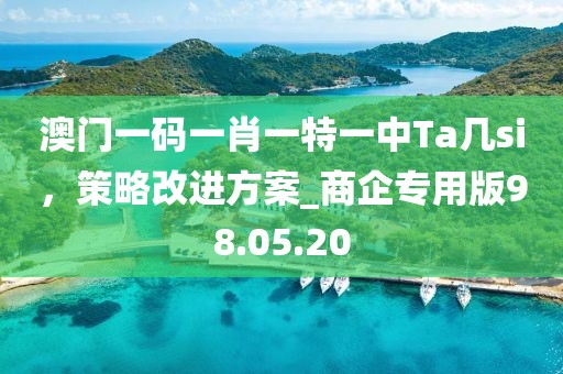 澳门一码一肖一特一中Ta几si，策略改进方案_商企专用版98.05.20