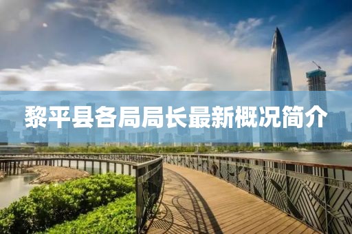 黎平县各局局长最新概况简介